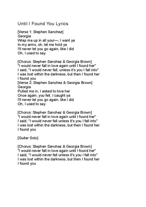 Till I Found You Lyrics .